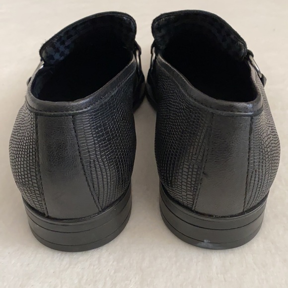 Karl Lagerfeld Paris | Textured Leather Bit Apron Toe Loafers LF1D2058 Black 7.5 - Picture 7 of 15